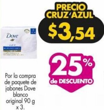 Farmacias Cruz Azul Dove blanco original 90 g oferta