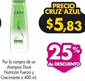 Farmacias Cruz Azul Dove Nutrición Fuerza y Crecimiento x 400 ml oferta