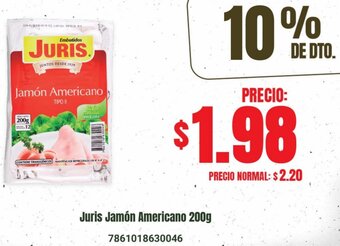Supermaxi Juris Jamón Americano 200g oferta
