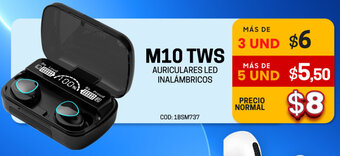 Novicompu M10 TWS AURICULARES LED INALÁMBRICOS x 3und oferta