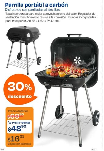 TVentas Parrilla portátil a carbón oferta