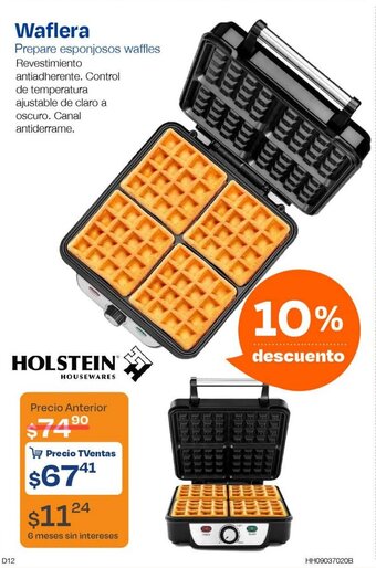 TVentas HOLSTEIN Waflera Prepare esponjosos waffles oferta
