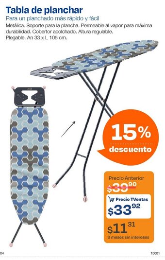TVentas Tabla de planchar oferta