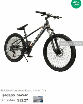 Pycca Bicicleta Montañera Evezo Aro 24" oferta