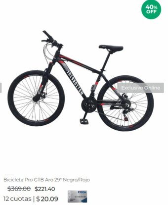 Pycca Bicicleta Pro CTB Aro 29" Negro/Rojo oferta