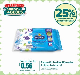 Supermaxi Pequeñín Toallas Húmedas Antibacterial x 10 toallitas oferta