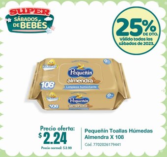 Supermaxi Pequeñín Toallas Húmedas Almendra x 108 toallitas oferta