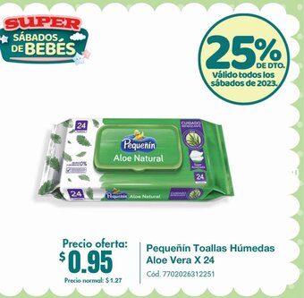 Supermaxi Pequeñín Toallas Húmedas Aloe Vera x 24u oferta