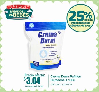 Supermaxi Crema Derm Pañitos Húmedos x 100u oferta