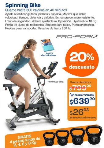 TVentas PRO-FORM Spinning Bike oferta