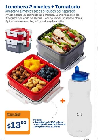 TVentas Lonchera 2 niveles + Tomatodo oferta