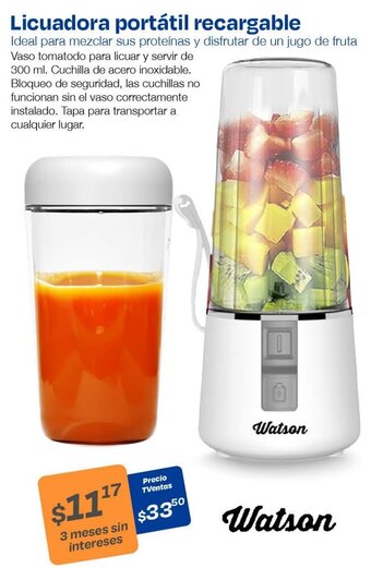 TVentas Watson Licuadora portátil recargable oferta