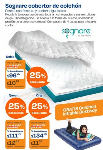 TVentas Sognare cobertor de colchón Doble oferta