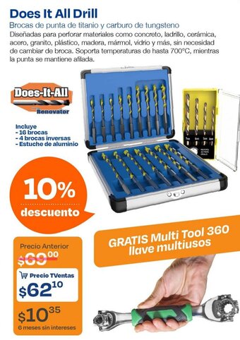TVentas Does-It-All Drill  Brocas de punta de titanio y carburo de tungsteno oferta