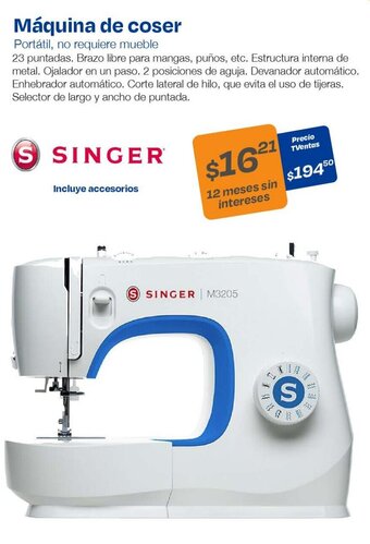 TVentas SINGER Máquina de coser oferta