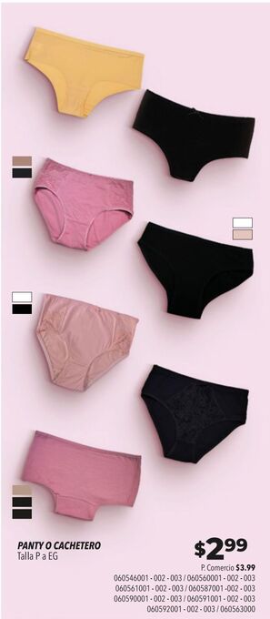 Tia Panty o cachetero talla p a eg oferta