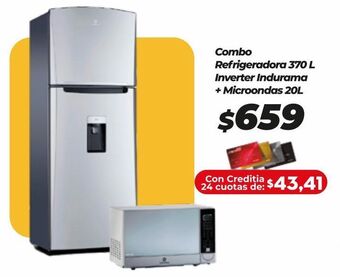 Tia Combo refrigeradora 370l inverter indurama + microonda 20l oferta