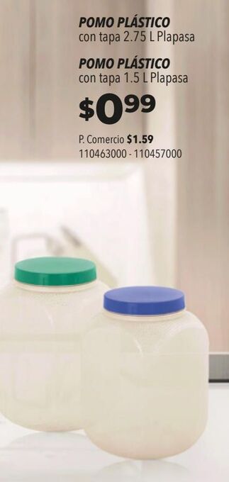 Tia Pomo plástico con tapa plapasa 2,75/1,5l oferta
