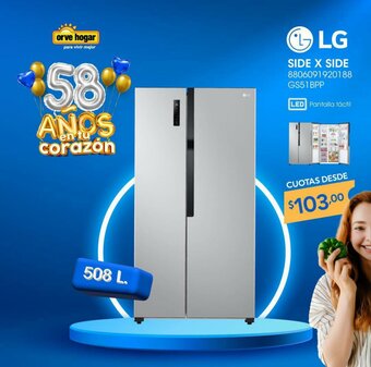 Orve Hogar LG SIDE X SIDE 8806091920188 GS51BPP CUOTAS DESDE oferta