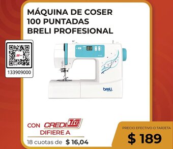 Tia MÁQUINA DE COSER 100 PUNTADAS BRELI PROFESIONAL oferta