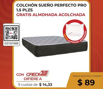 Tia COLCHÓN SUEÑO PERFECTO PRO 1.5 PLZS GRATIS ALMOHADA ACOLCHADA oferta