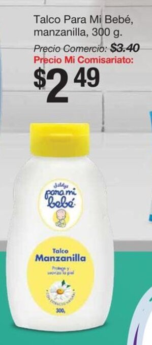Mi Comisariato Talco Para Mi Bebé, manzanilla, 300 g. oferta