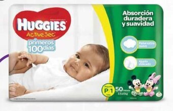 Mi Comisariato Pañales Huggies Active Sec, P, 50 unidades oferta
