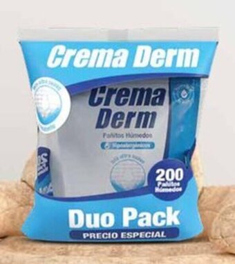 Mi Comisariato Pañitos húmedos Crema Derm, duo pack 200 unidades oferta