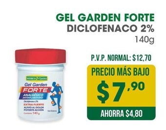 Farmacias SanaSana GEL GARDEN FORTE DICLOFENACO 2%, 140g oferta