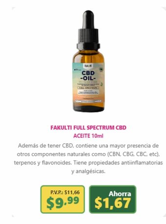FAKULTI FULL SPECTRUM CBD ACEITE 10ml