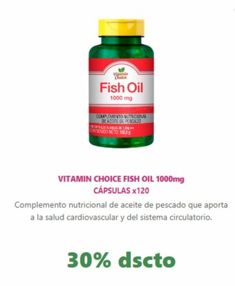 VITAMIN CHOICE FISH OIL 1000mg CÁPSULAS X 120