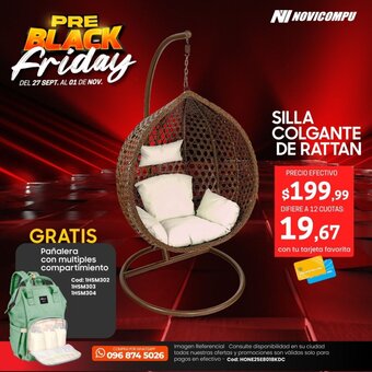Novicompu SILLA COLGANTE DE RATTAN GRATIS Pañalera con multiples compartimiento oferta