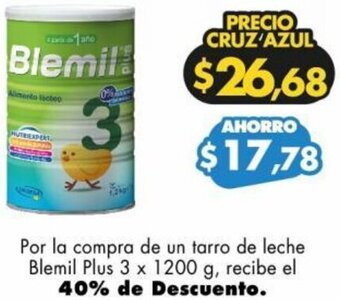 Farmacias Cruz Azul Blemil Plus 3 x 1200 g oferta