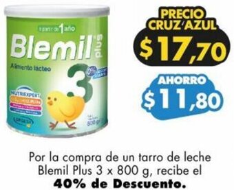 Farmacias Cruz Azul Blemil Plus 3 x 800 g oferta