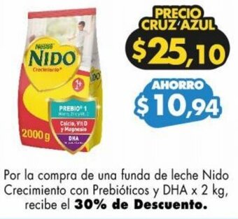 Farmacias Cruz Azul Nido Crecimiento con Prebióticos y DHA x 2 kg oferta