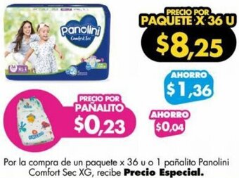 Farmacias Cruz Azul Panolini Comfort Sec XG oferta