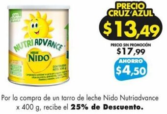 Farmacias Cruz Azul Nido Nutriadvance x 400 g oferta