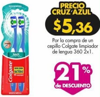 Farmacias Cruz Azul Colgate limpiador de lengua 360 2x1 oferta