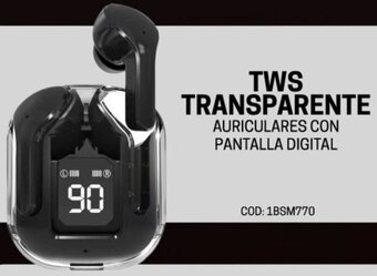 TWS TRANSPARENTE AURICULARES CON PANTALLA DIGITAL