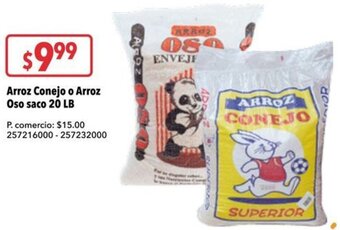 Tia Arroz Conejo o Arroz Oso saco 20 LB oferta