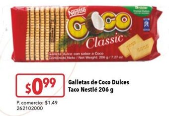 Tia Galletas de Coco Dulces Taco Nestlé 206 g oferta