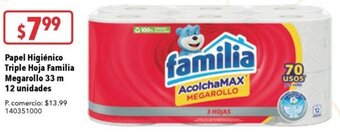 Tia Papel Higiénico Triple Hoja Familia Megarollo 33 m 12 unidades oferta