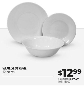 Tia VAJILLA DE OPAL 12 piezas oferta