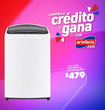 Artefacta COD: 140924 LAVADORAS LG WT19WV6 BLANCO oferta