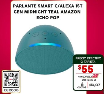 Tia PARLANTE SMART C/ALEXA 1ST GEN MIDNIGHT TEAL AMAZON ECHO POP oferta