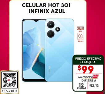 Tia CELULAR HOT 301 INFINIX AZUL oferta