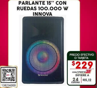Tia PARLANTE 15" CON RUEDAS 100.000 W INNOVA oferta