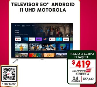 Tia TELEVISOR 50" ANDROID 11 UHD MOTOROLA oferta