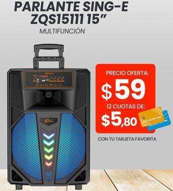 Novicompu PARLANTE SING-E ZQS15111 15" oferta