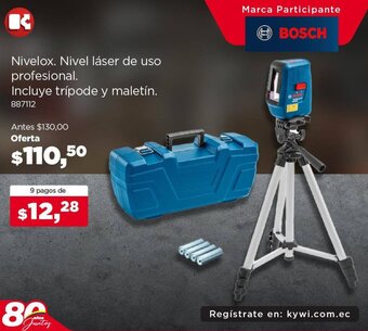 Kywi BOSCH Nivelox Nivel láser de uso profesional oferta